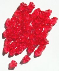 50 7mm Transparent Red Bell Flower Beads